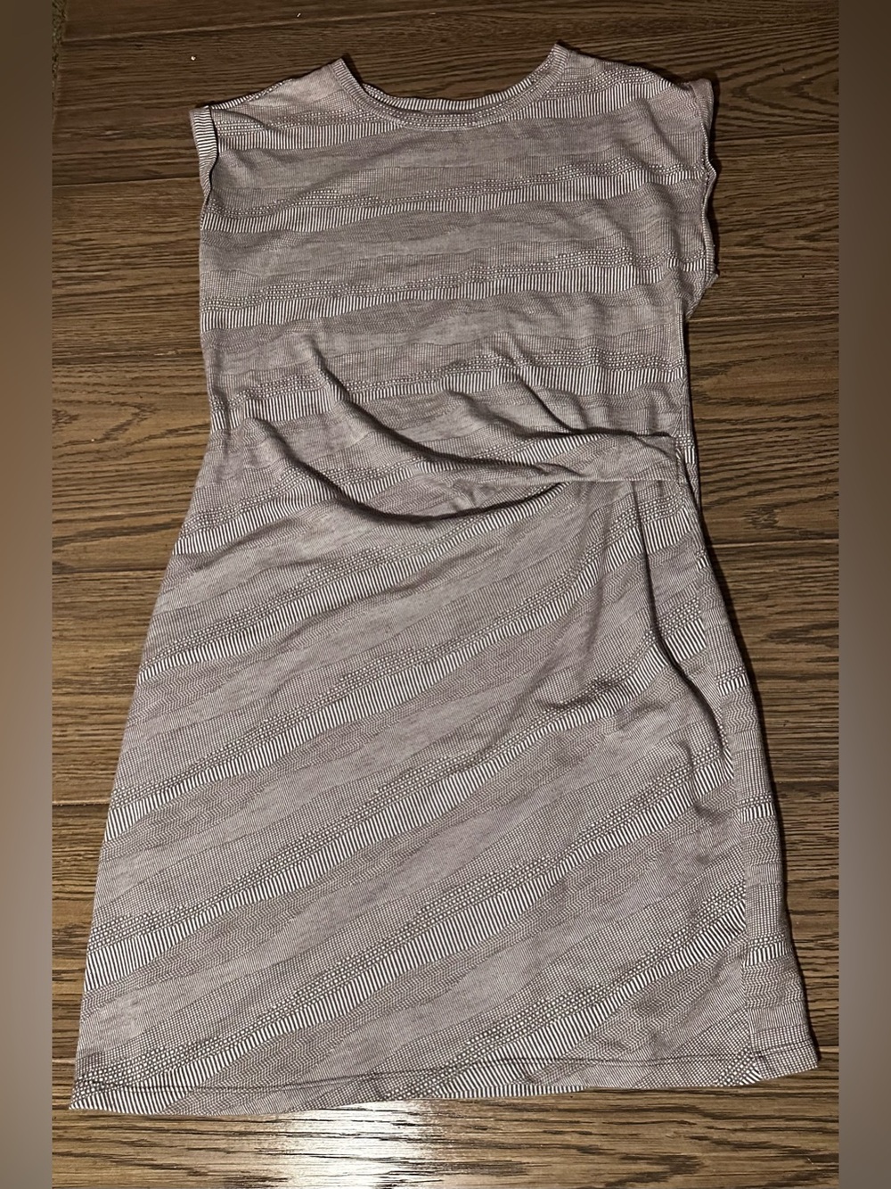 Time and Tru Light Taupe Striped Knit Mini Dress